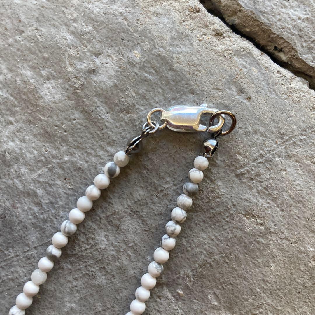 550 小粒ホワイトターコイズとSV925製ナバホパールのオリジナルネックレス