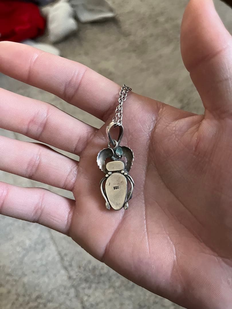 ターコイズ コーラル シルバー925 ネックレス　ナバホ族