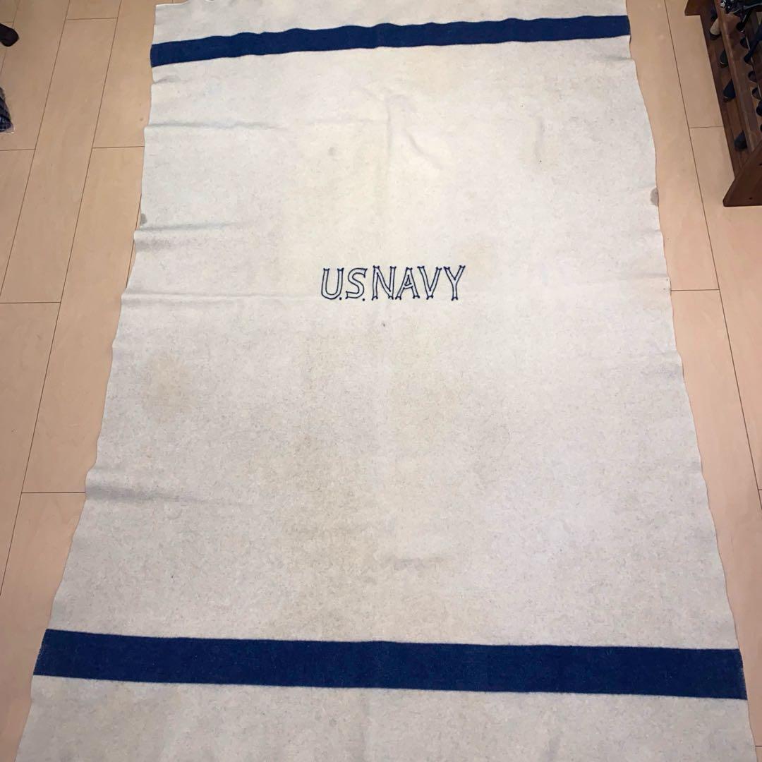 40s-50s US NAVY ウールブランケット