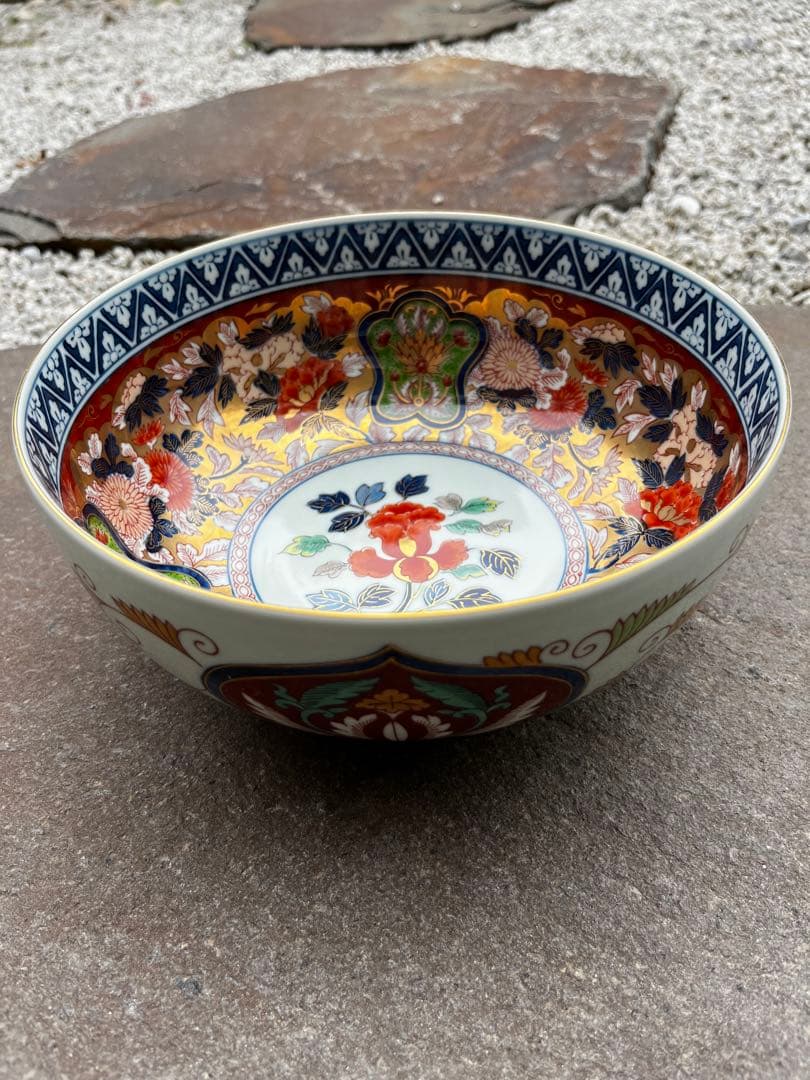 有田焼　日肥其泉　昭和年製　極錦金彩古伊万里　大鉢