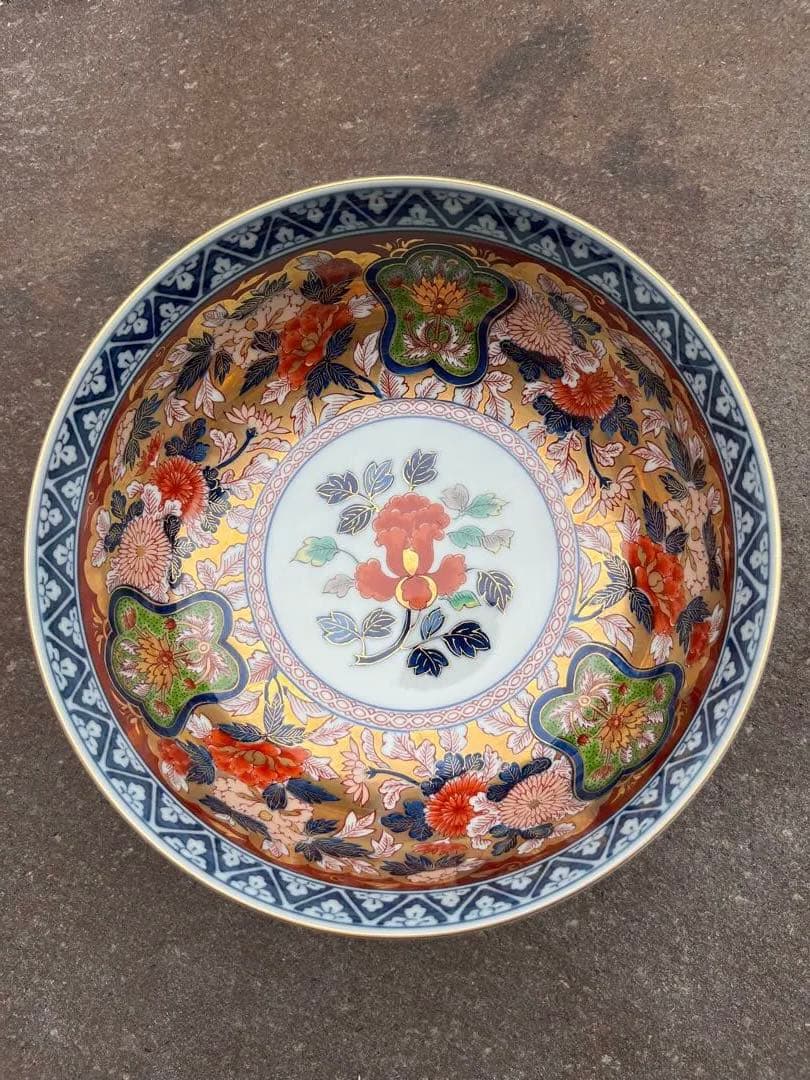 有田焼　日肥其泉　昭和年製　極錦金彩古伊万里　大鉢