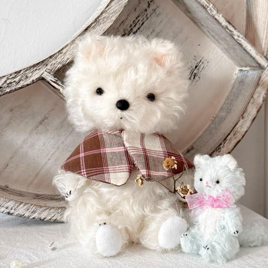 白いわたあめちゃん アーティストベア テディベア 海外作家様 ハンドメイド