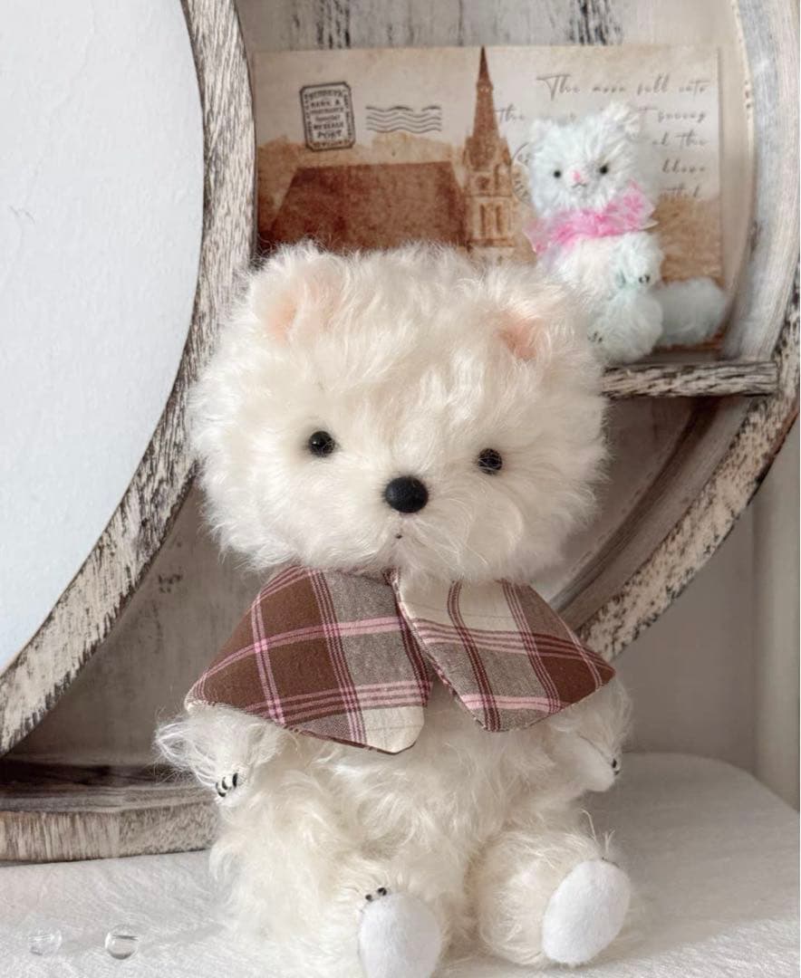 白いわたあめちゃん アーティストベア テディベア 海外作家様 ハンドメイド