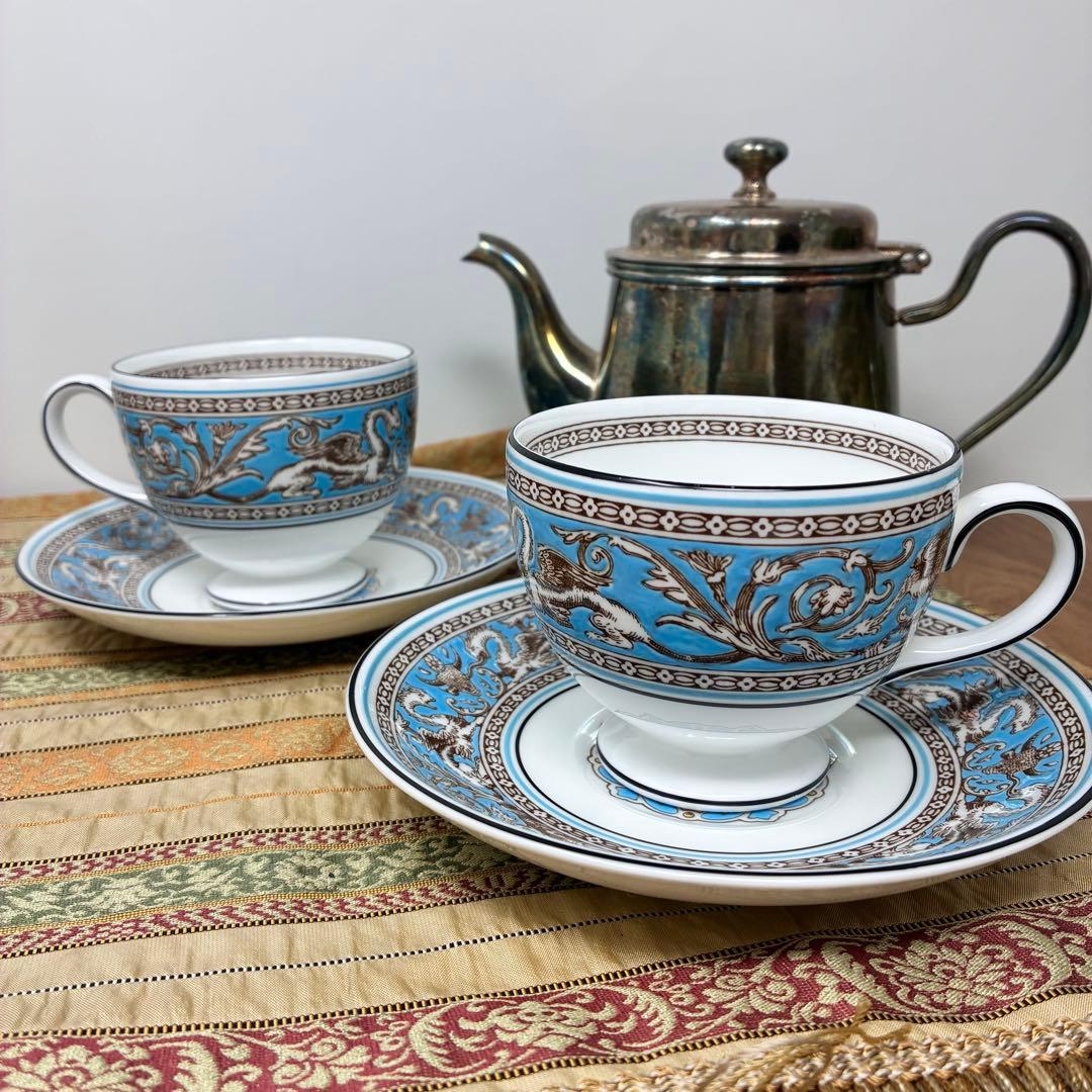 ウェッジウッド フロレンティーンターコイズ リー　カップ＆ソーサー コーヒー