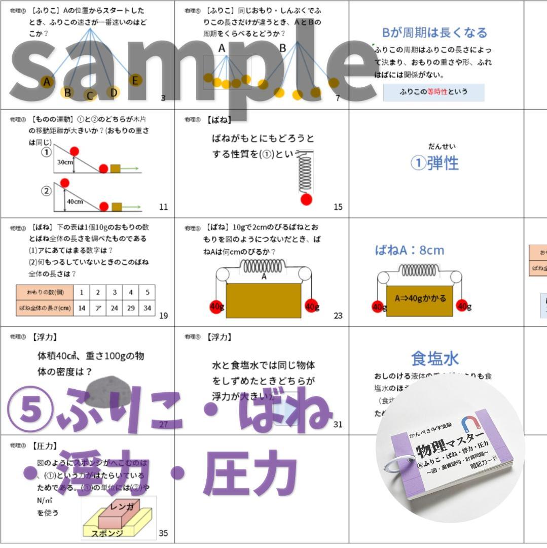 【074】生物・化学・地学・物理マスターセット　中学入試理科　テスト対策