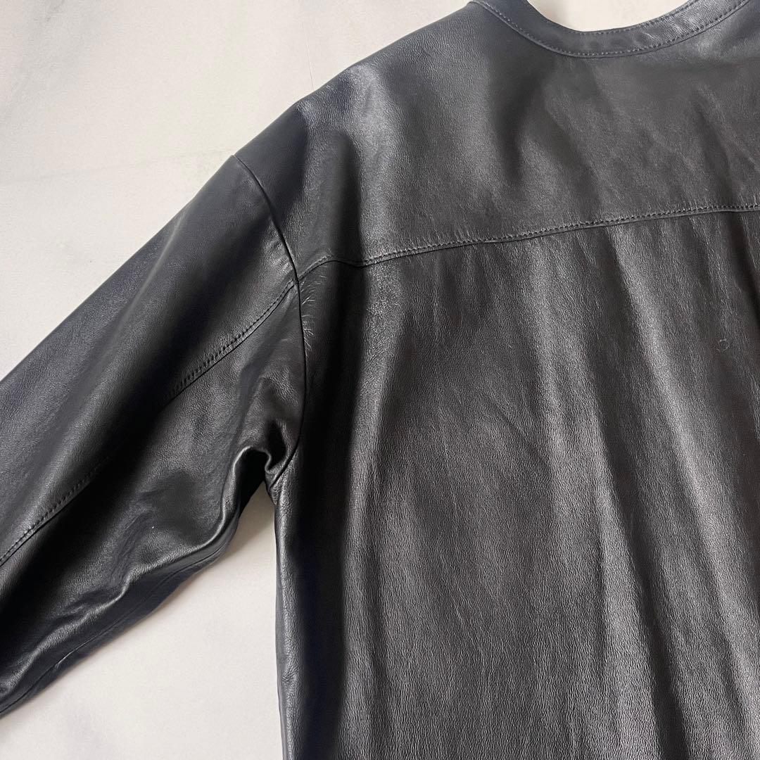 極美品✨ カレンソロジー レザーバンドカラーシャツジャケット ラムレザー 上質