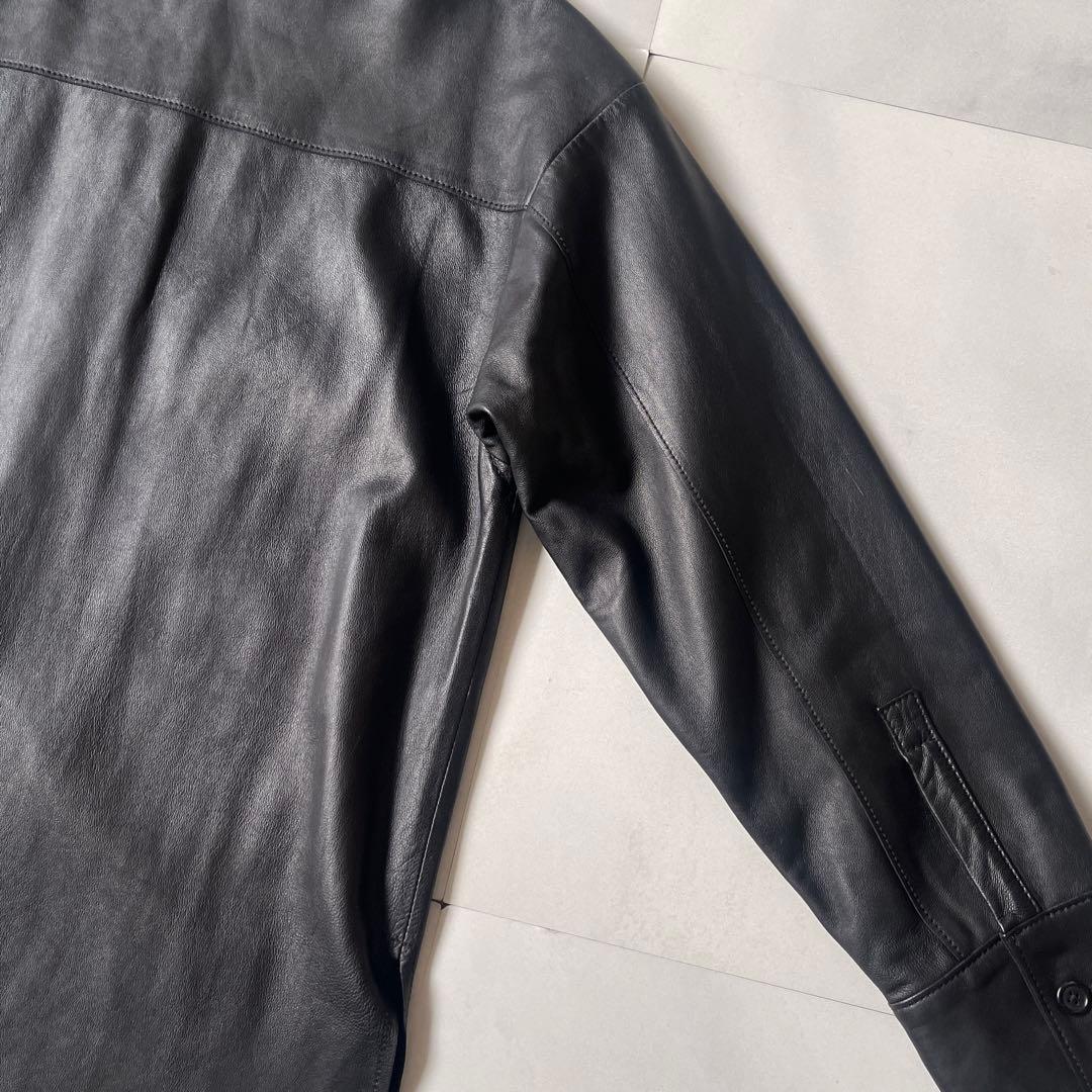 極美品✨ カレンソロジー レザーバンドカラーシャツジャケット ラムレザー 上質