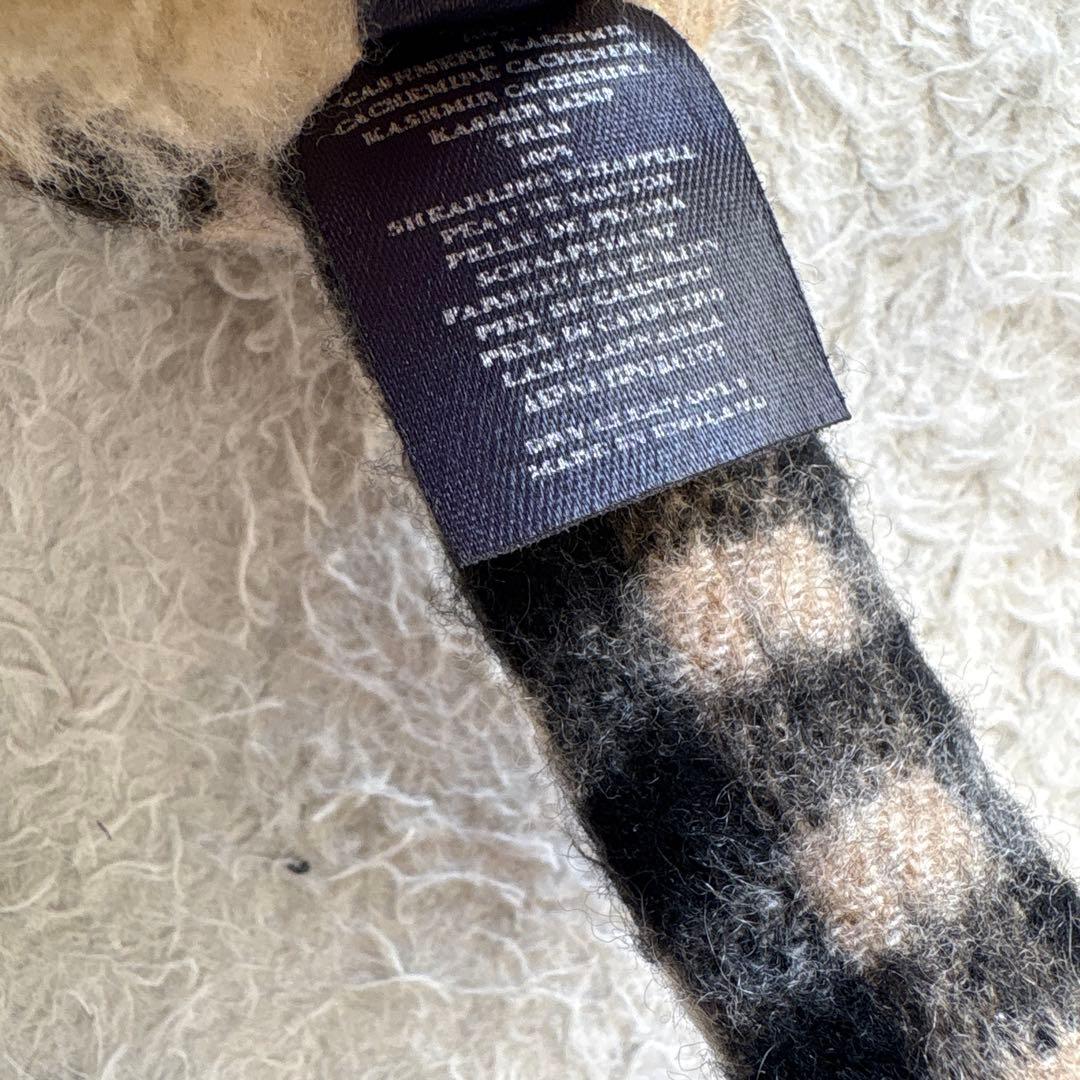 バーバリーロンドン　カシミヤウールイヤーマフ　ノバチェック柄　　ボア