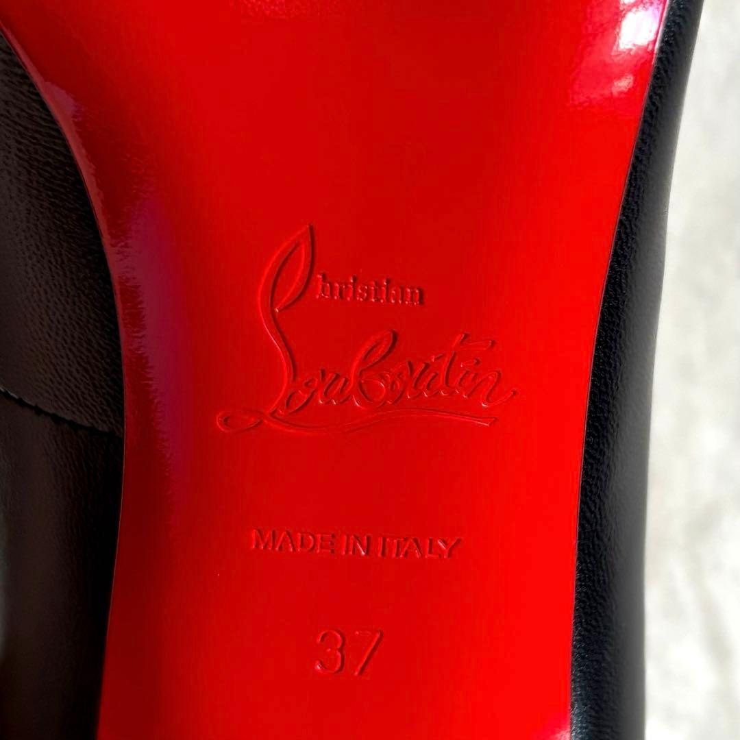 極美品 ルブタン パンプス 37 スタッズ ヒール 黒 レッドソール 購入証明書