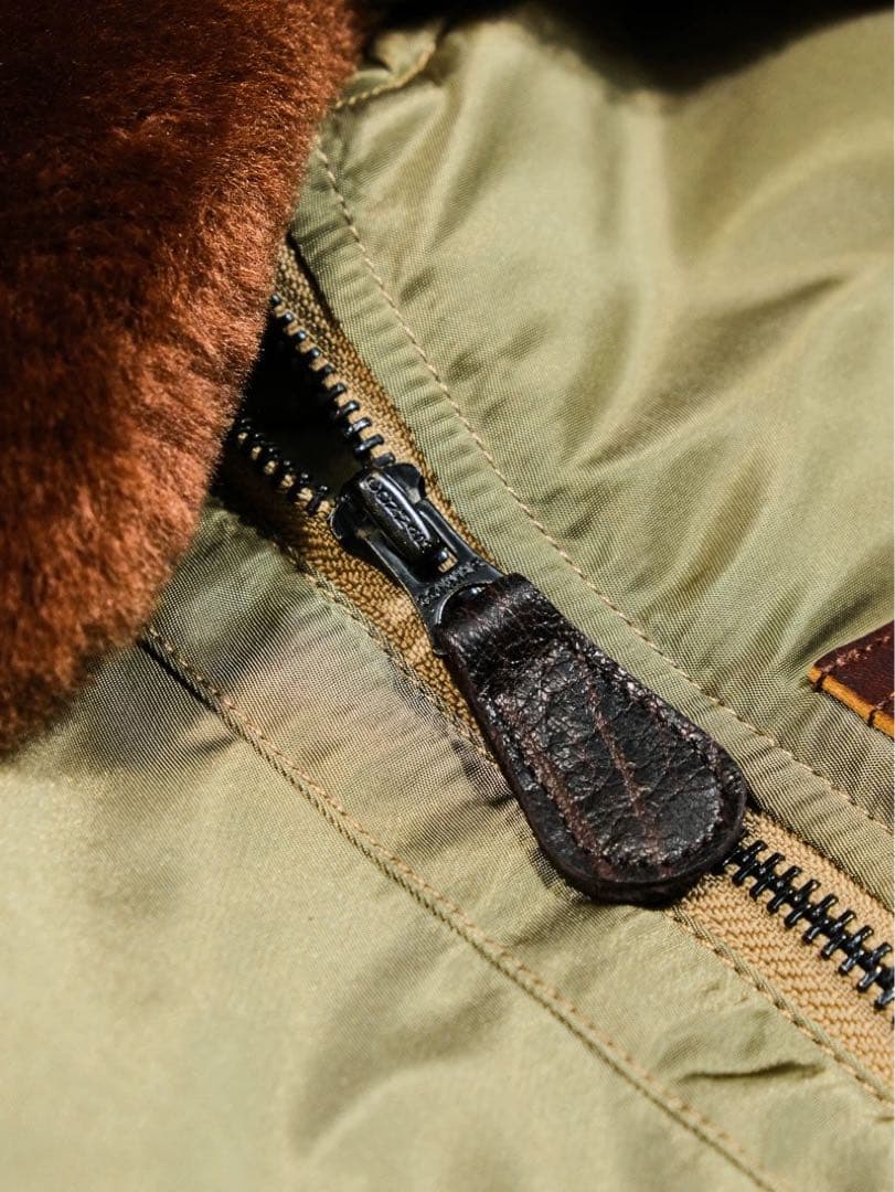 44 3LサイズB-15B 初期型復刻ムートン襟高密度ナイロン ウールリブ