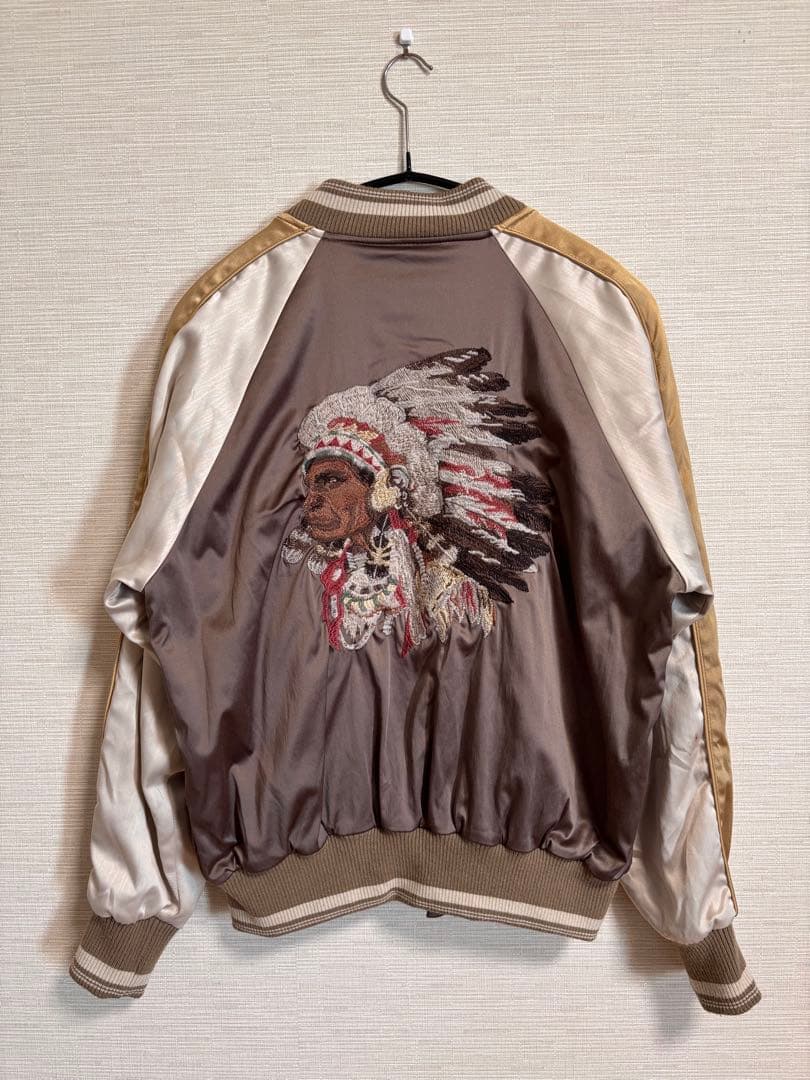 美品【goa】インディアン刺繍/リバーシブル/サテン スカジャン ジ