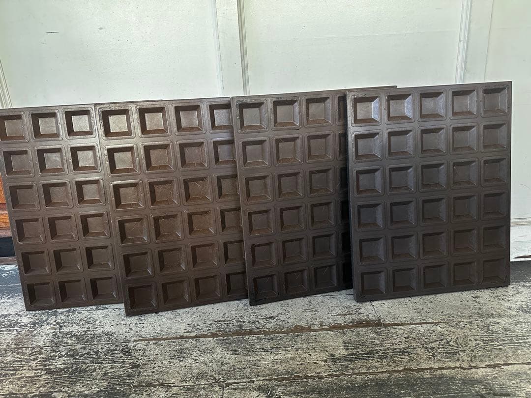 フィナンシェ　テフロン加工金属製　スクエア型 4枚セット　レトロアンティークA