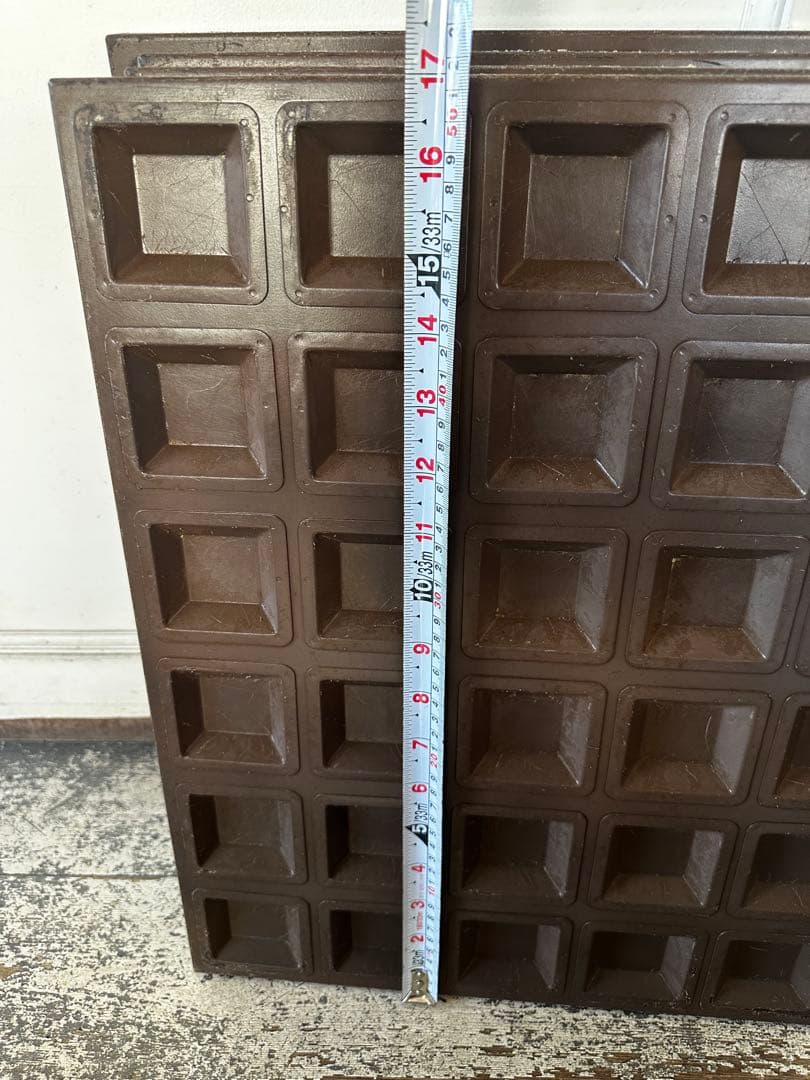 フィナンシェ　テフロン加工金属製　スクエア型 4枚セット　レトロアンティークA