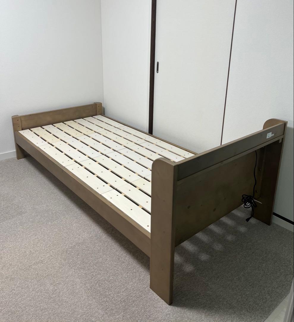 【引取り限定】RASIK フォルテオ すのこベッド 頑丈 グレージュ シングル