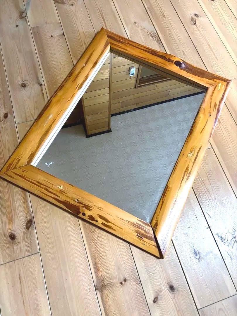 壁掛け鏡 天然木 アンティーク ヴィンテージ 一点物