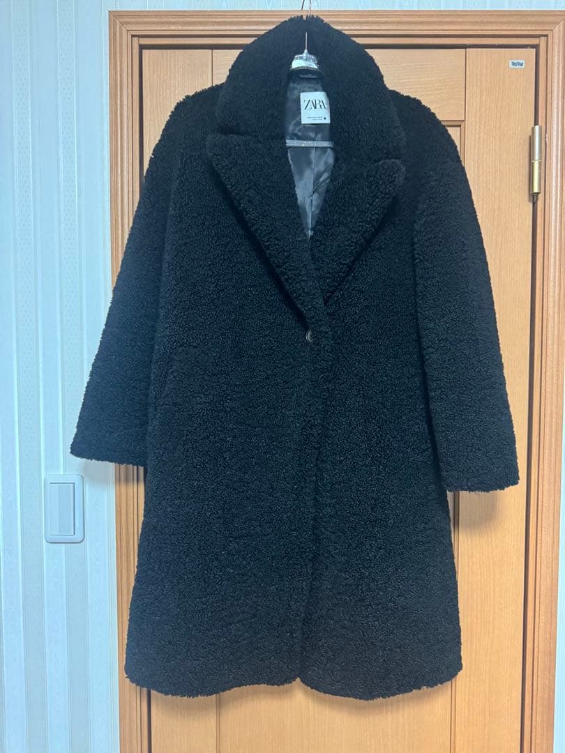 ⭐︎きなこ⭐︎☺︎ZARA ボア ブラック テディ ロングコート Mサイズ