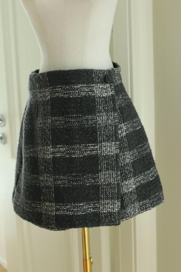パンツ M sheller check jacquard wrap culottes