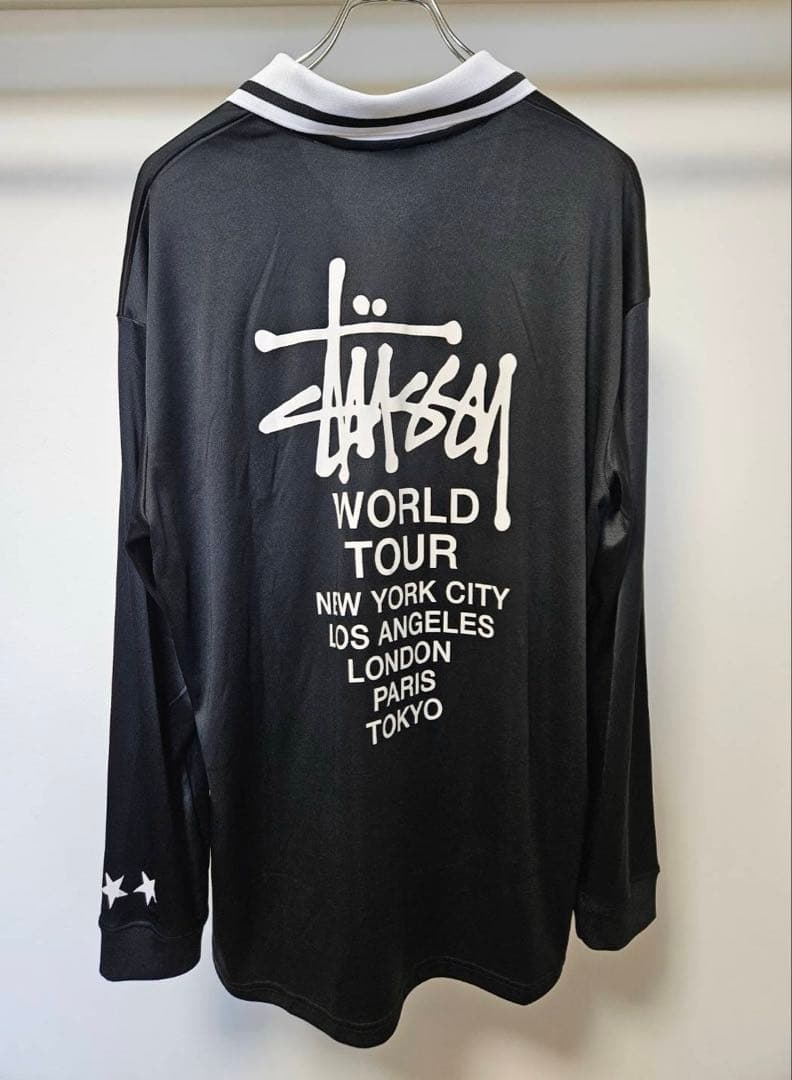【美品】STUSSY ステューシー サッカーロングシャツ ブラック