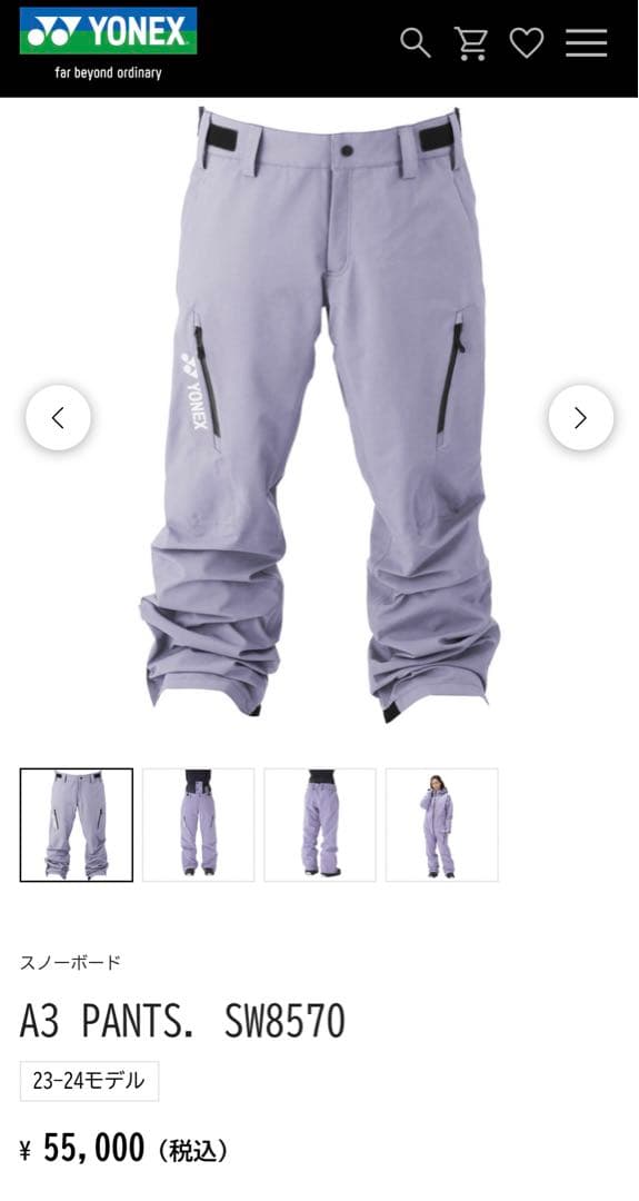 23-24 YONEX A3 PANTS SW8570 スノーボード パンツ