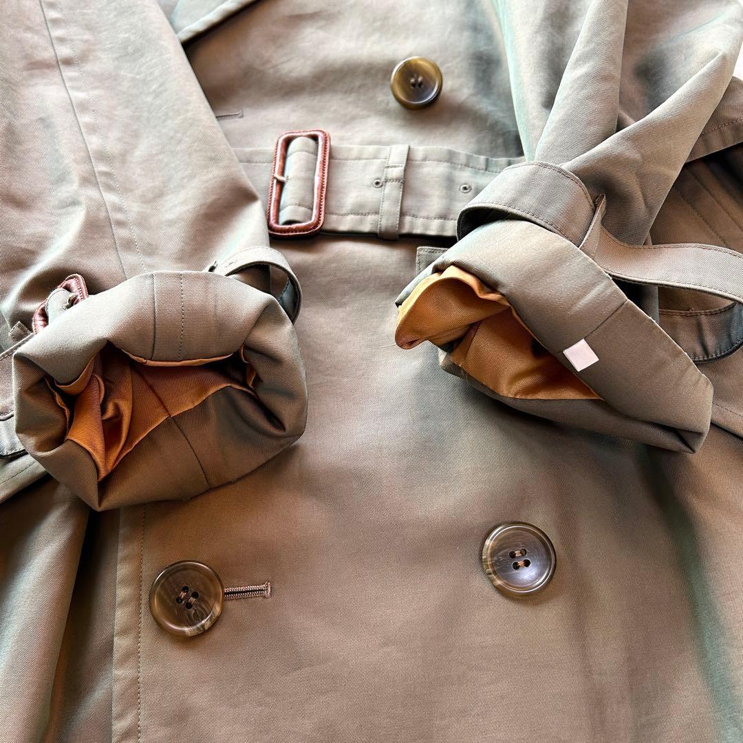 【外観美品】バーバリー　トレンチコート　ロング丈　メンズ　タマムシ　M相当