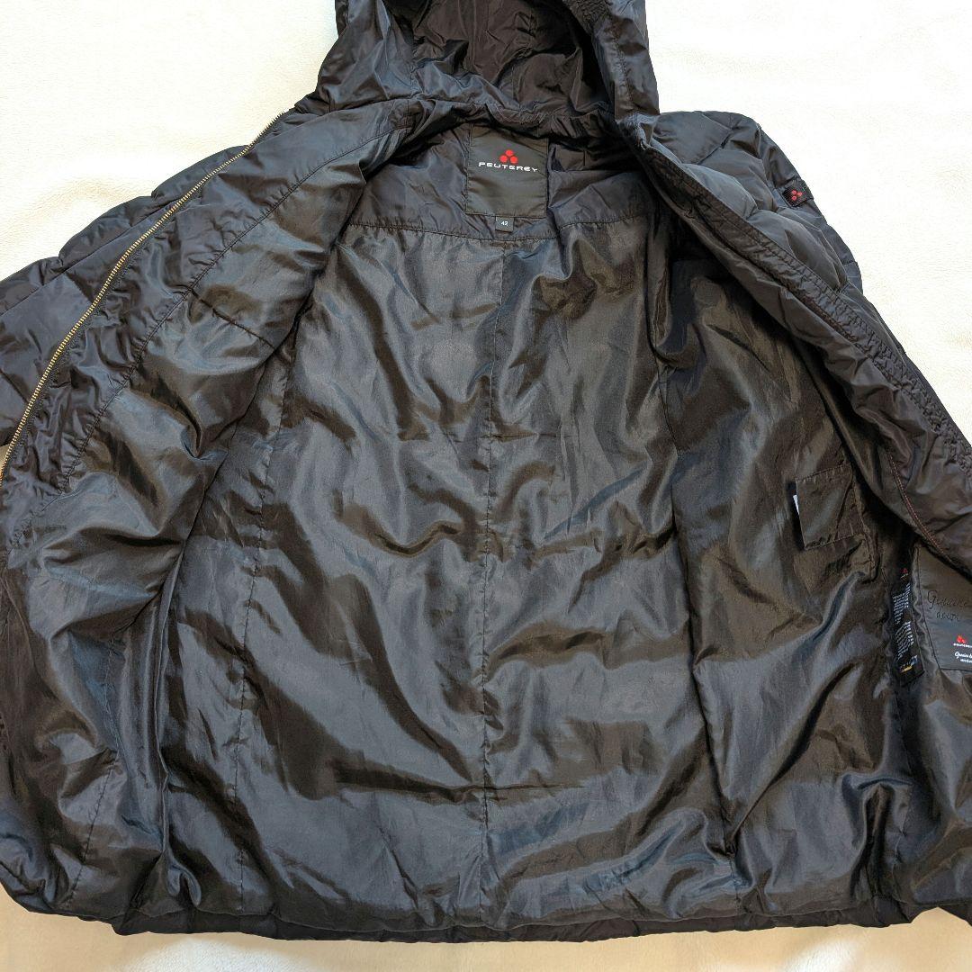 最終価格【大人気】ピューテリー フーディダウンコート 42 大きいサイズブラック