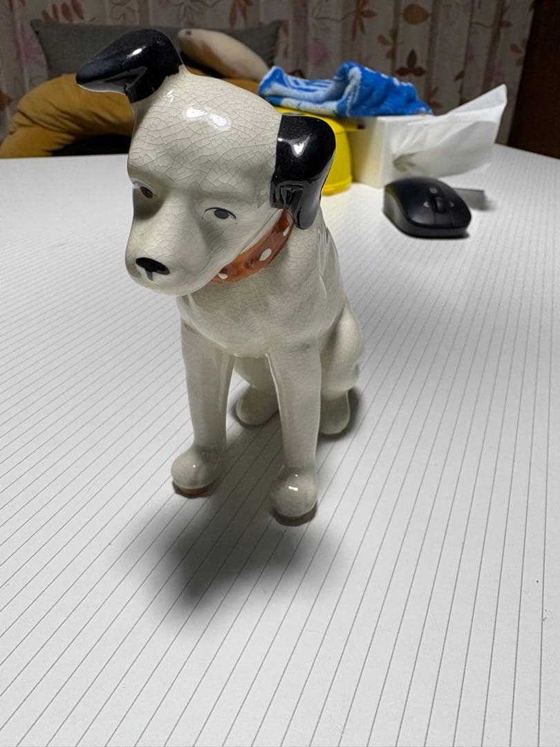 【希少】ビクター ニッパーくん 陶器 置物 Victor 昭和レトロ 犬