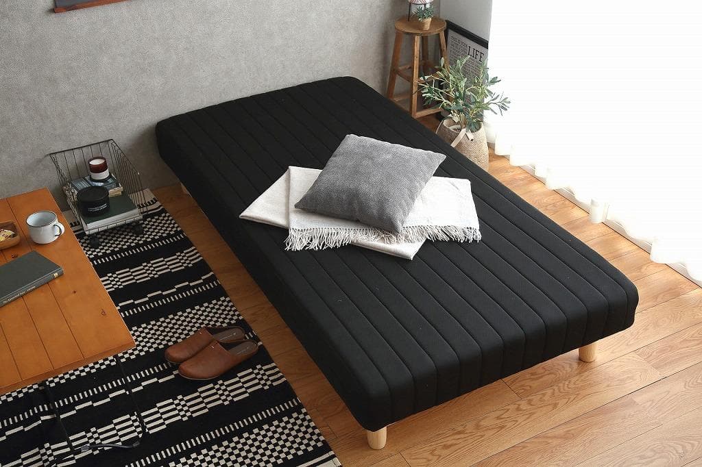 【新品・送料無料】一体型脚付きマットレスベッド【シングル】