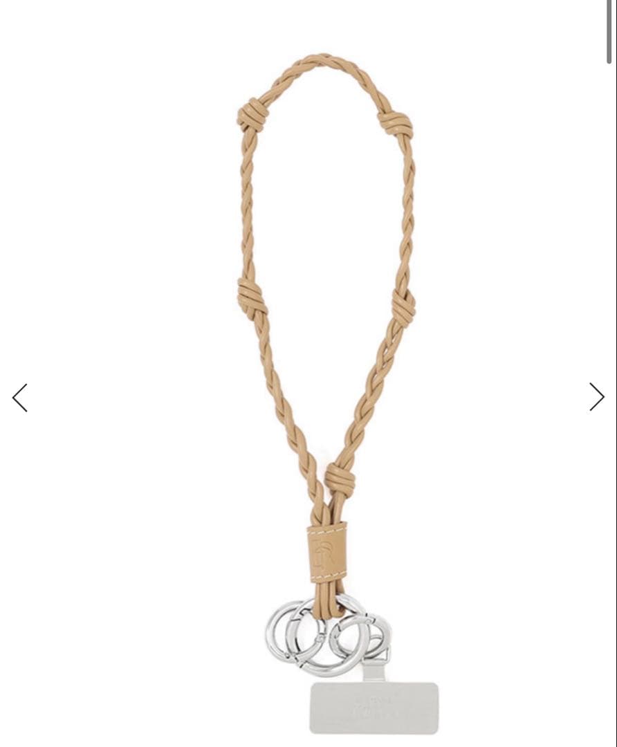 ETRE TOKYO レザーコードショートマルチストラップ ベージュ