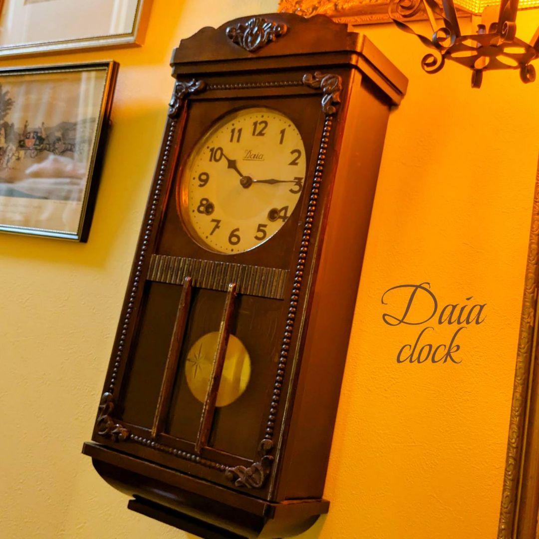 古時計　アンティーク掛時計　振り子時計　レトロ時計　ゼンマイ掛時計