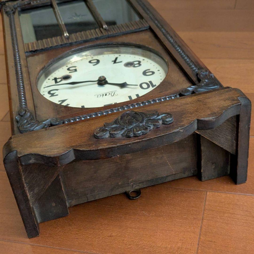 古時計　アンティーク掛時計　振り子時計　レトロ時計　ゼンマイ掛時計