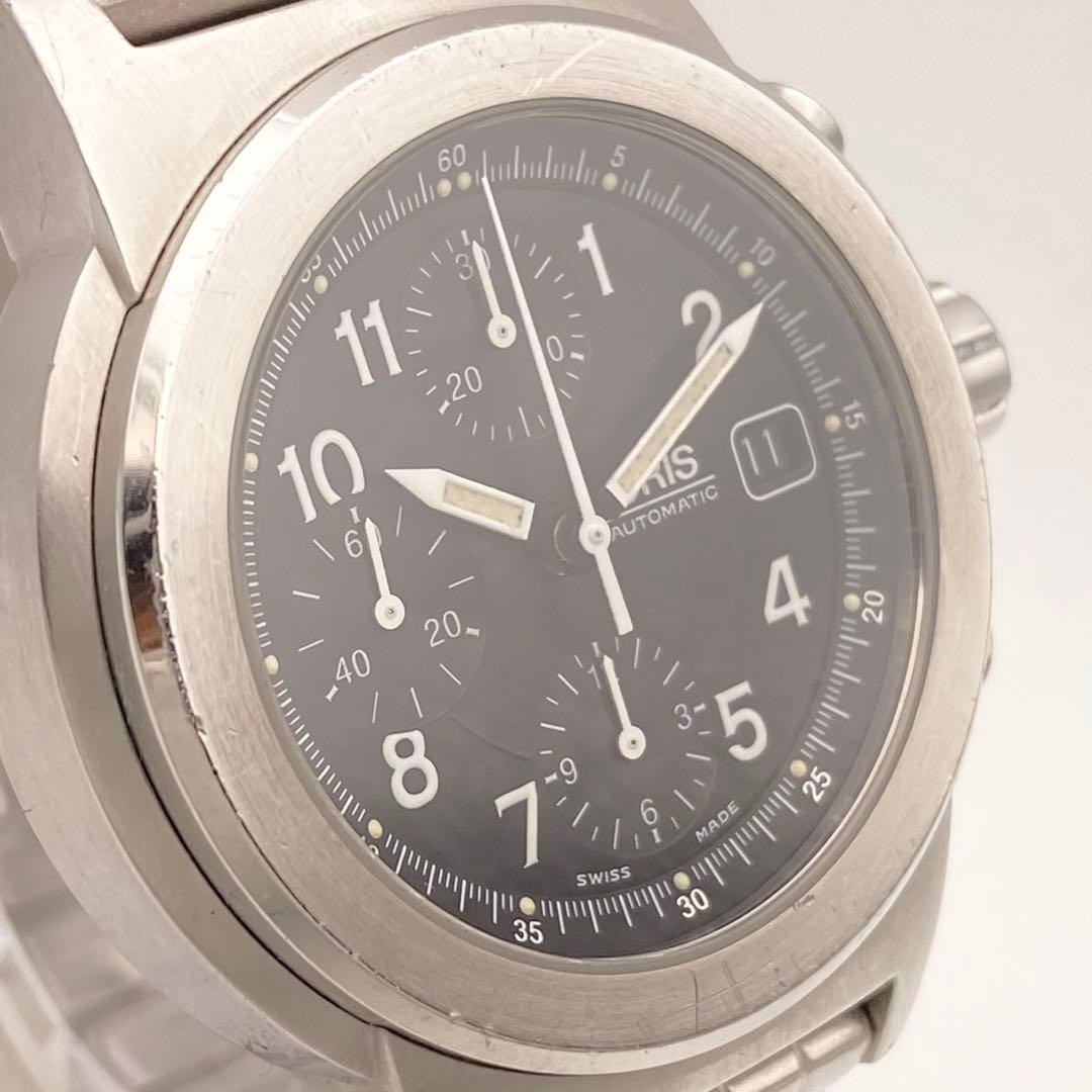 【稼働】ORIS ビッグクラウン 自動巻き 腕時計 裏スケ デイト メンズ