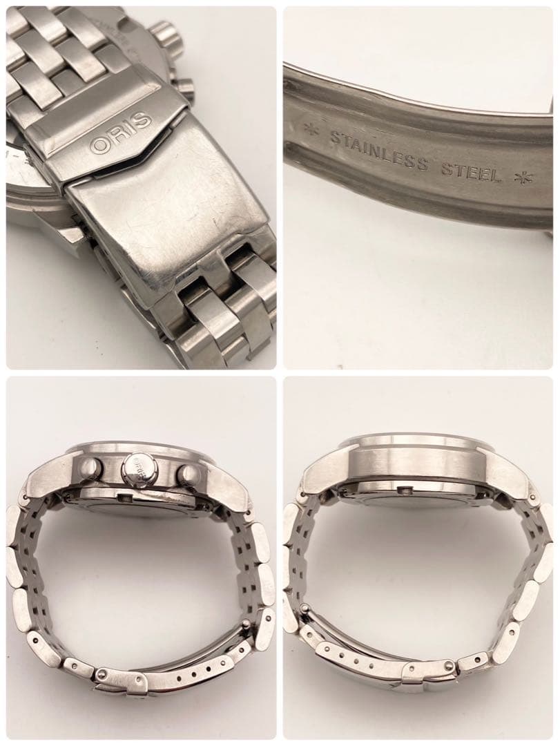 【稼働】ORIS ビッグクラウン 自動巻き 腕時計 裏スケ デイト メンズ