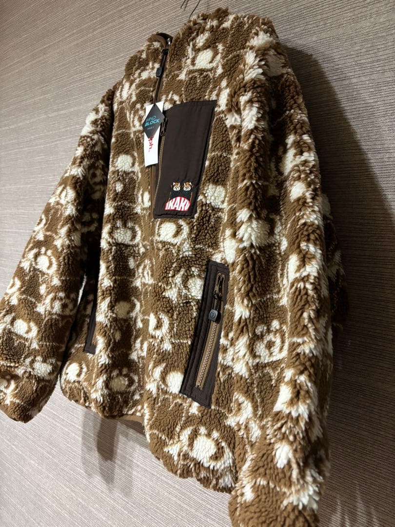 イカク　IKAKU グラニフ　防風加工　アウター　ジャカードボアジップパーカー