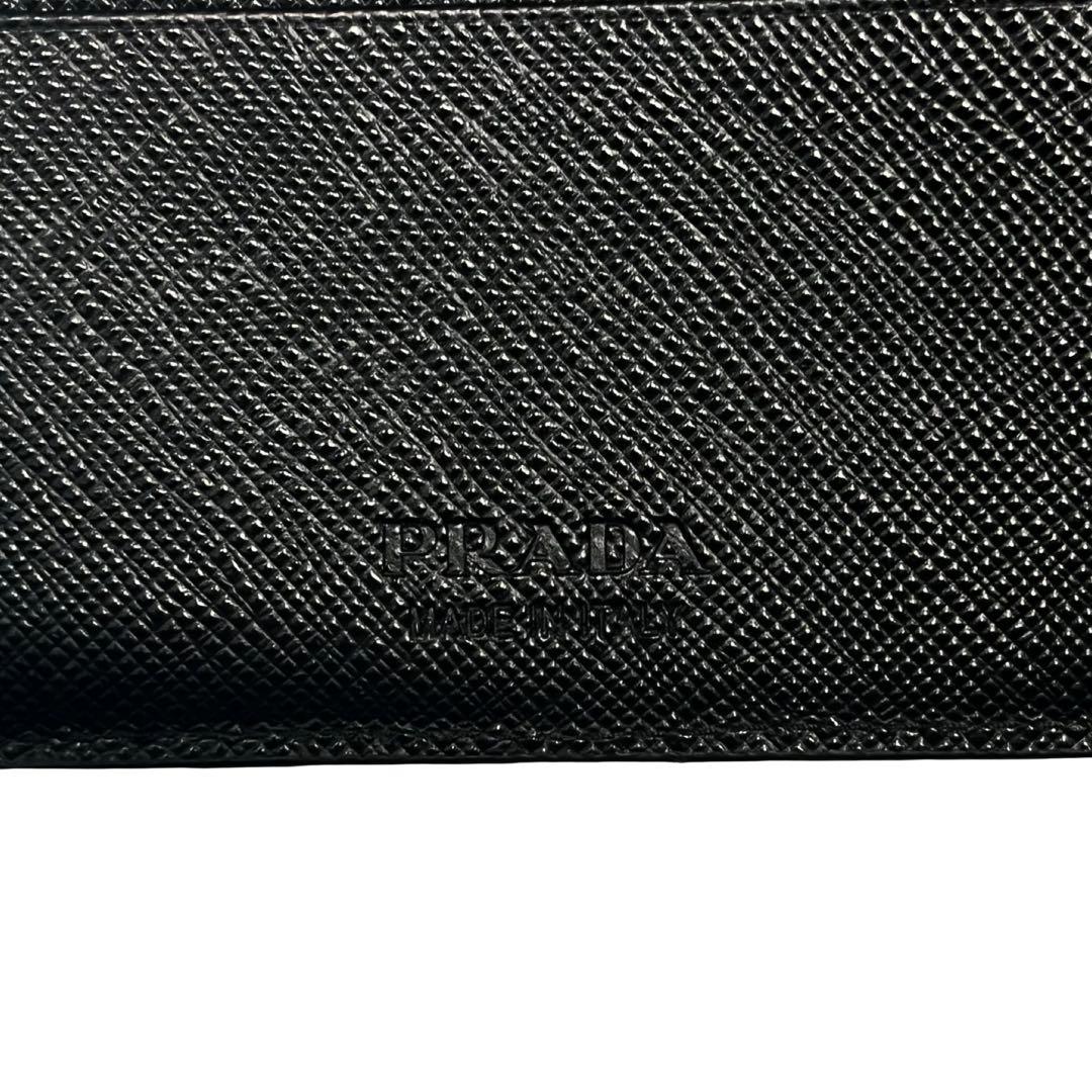 希少✨プラダ マネークリップ 札入れ サフィアーノレザー ブラック 黒