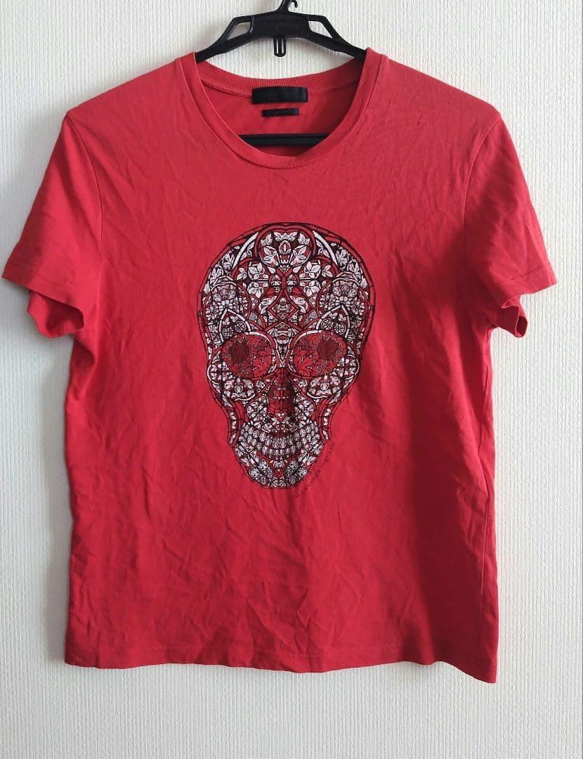 ALEXANDER MCQUEEN 赤 スカルTシャツ