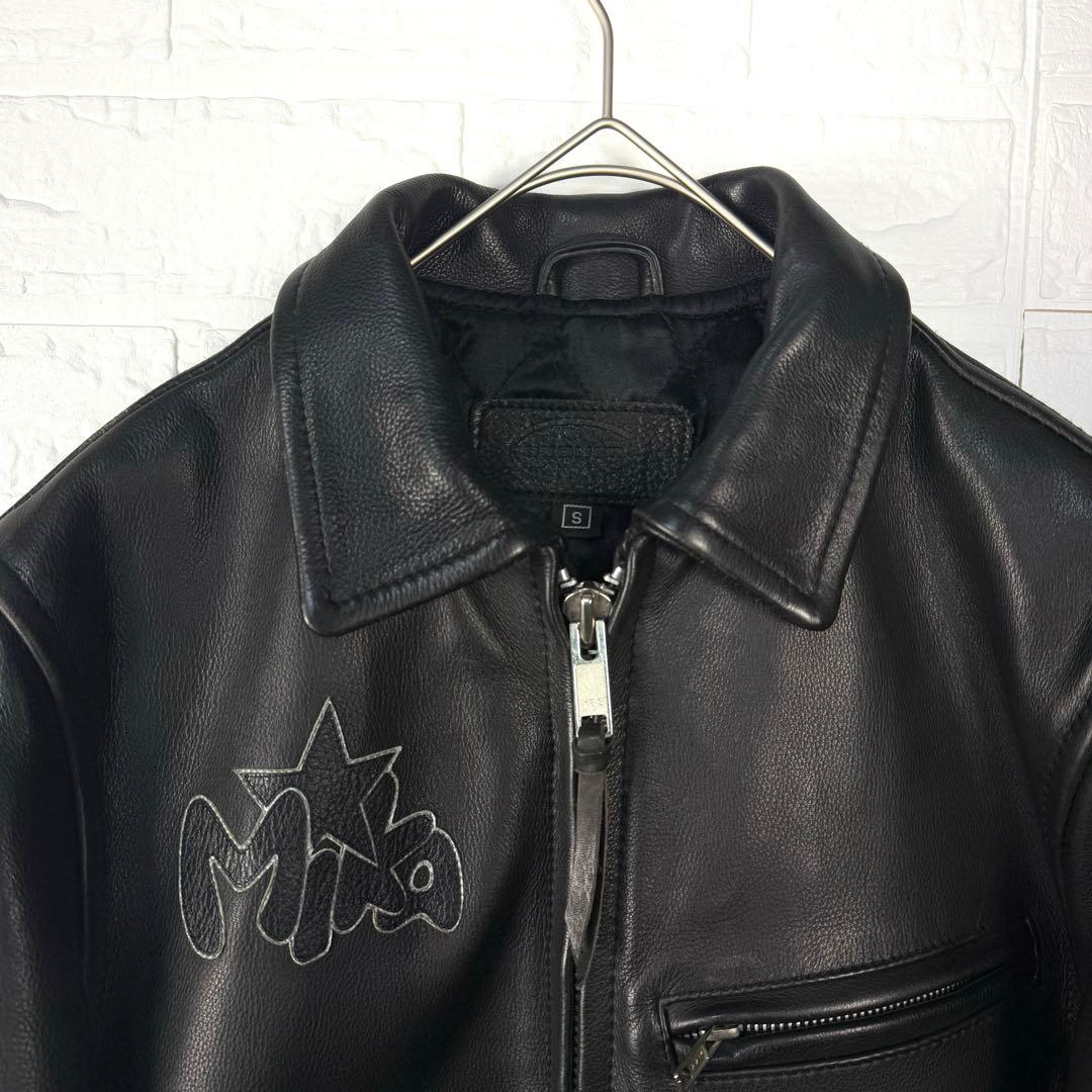 【羽刺繍】 DEGNER ライダース レザー ジャケット 本革 可愛い