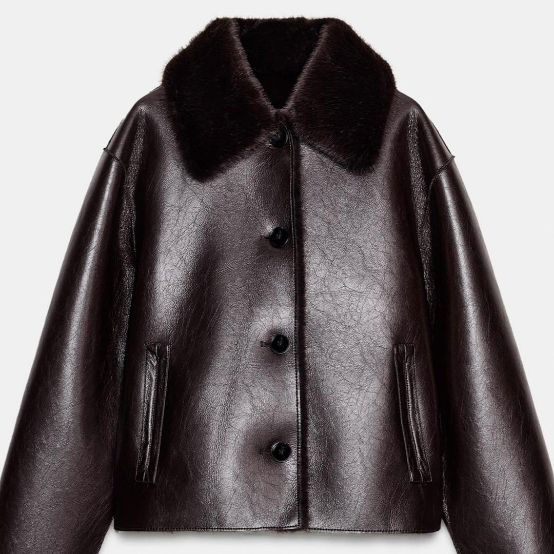 ZARA リバーシブル ダブルフェイス フェイクレザージャケット