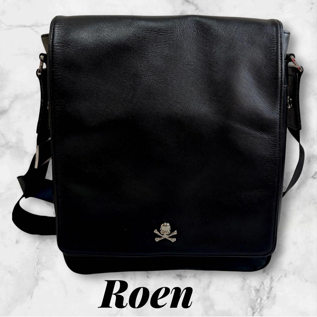 【美品✨希少】Roen ロエン スカル金具 メッセンジャーバッグ
