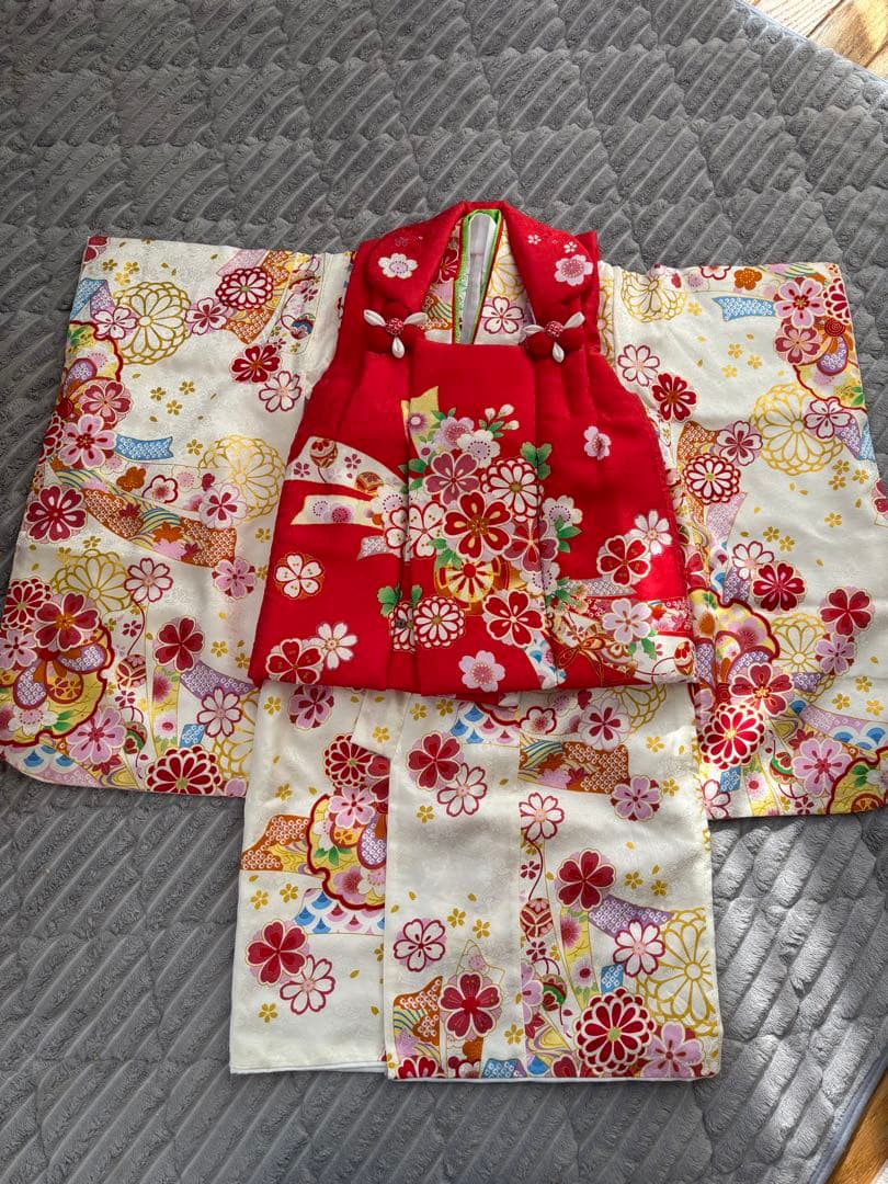 ☆七五三　正絹三歳女の子セットと手作り上靴