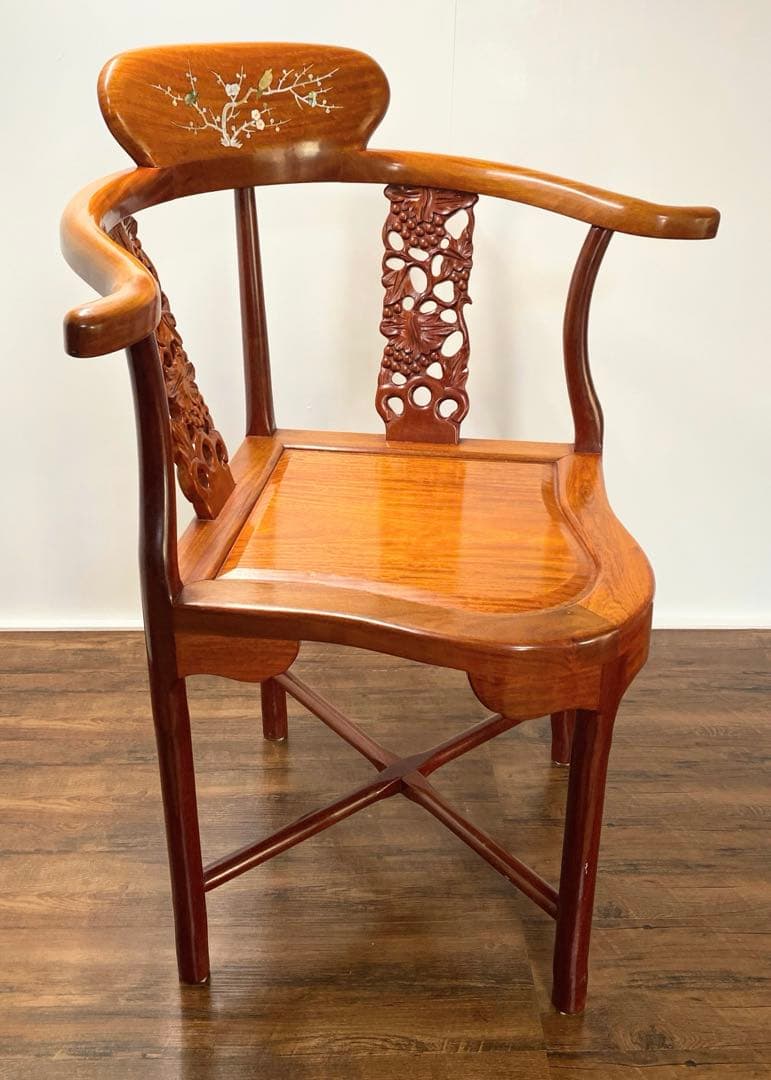 螺鈿細工 中国家具 椅子 アームチェア