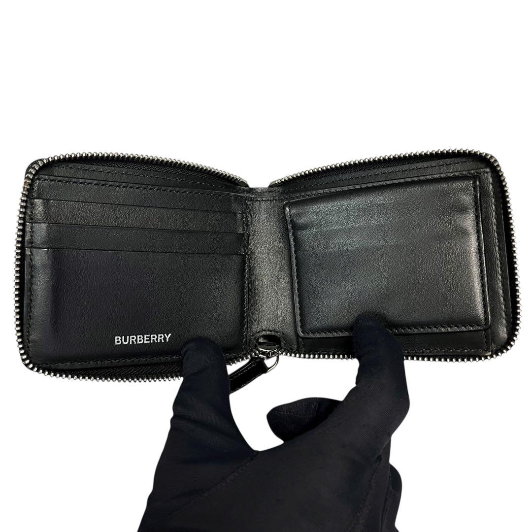 希少✨バーバリー 二つ折り財布 ダニエルズ ノバチェック レザー ブラック