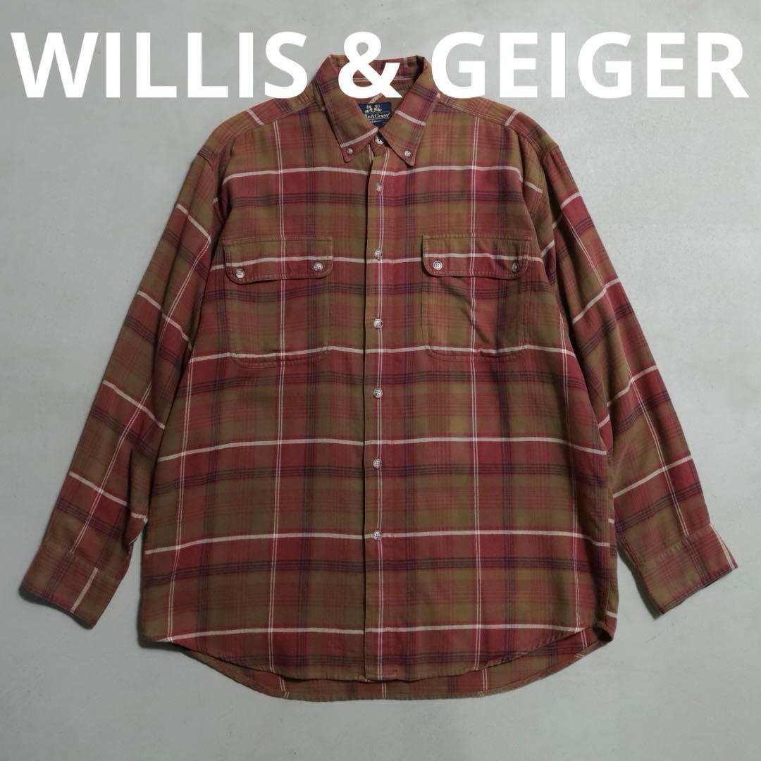 WILLIS&GEGEIGEER シャツ 長袖 90s バーガンディー 美品