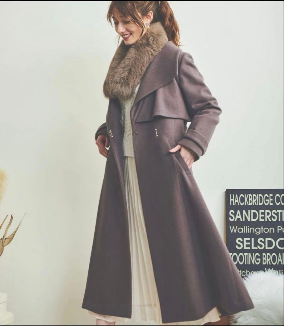 【値下げ】ノエラ　バックプリーツウールトレンチコート　ブラウン