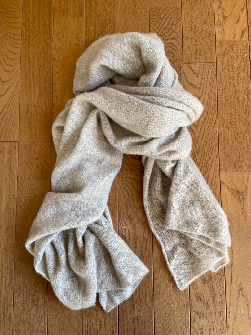 evam eva カシミア100% マフラー　ライトグレー