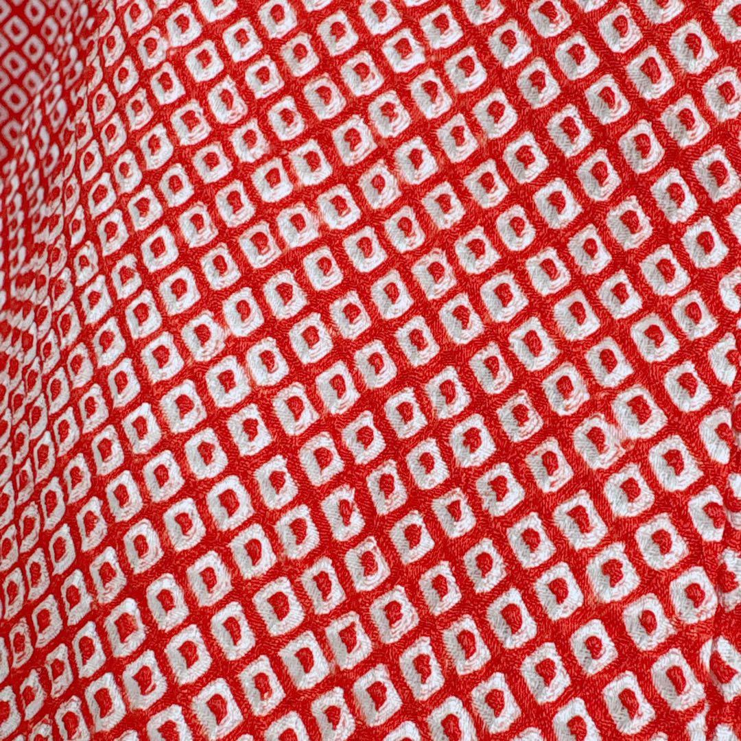 フルセット　七五三３歳女の子　きもの　しぼり被布　赤金刺繍　産着リメイク7046