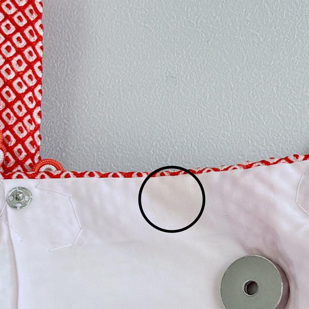 フルセット　七五三３歳女の子　きもの　しぼり被布　赤金刺繍　産着リメイク7046