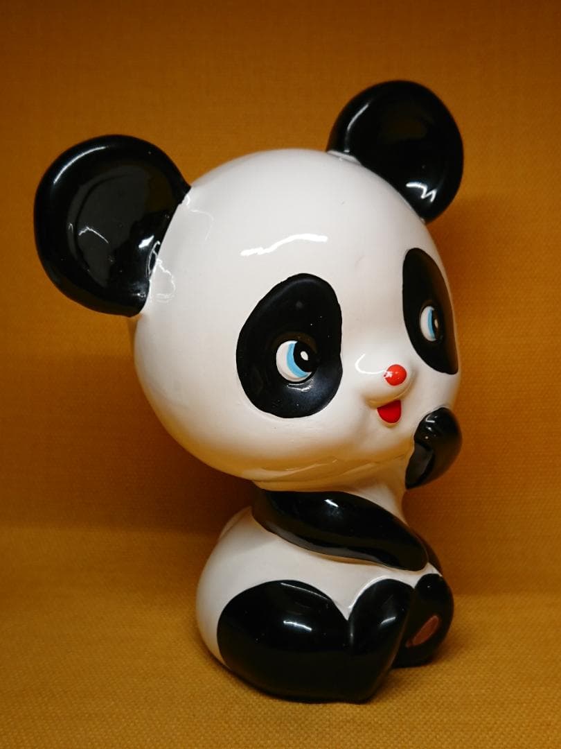 【美品】パンダ　陶器　レトロ　置物　インテリア　工芸品　美術品　A1065