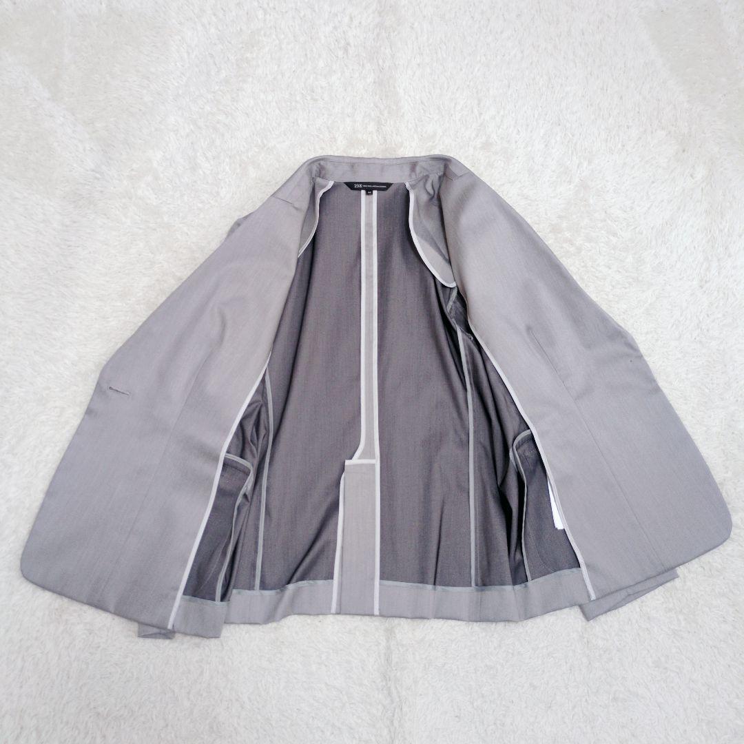 23区　スーピマシャンブレー　パンツスーツ　セットアップ　グレー　大きいサイズ