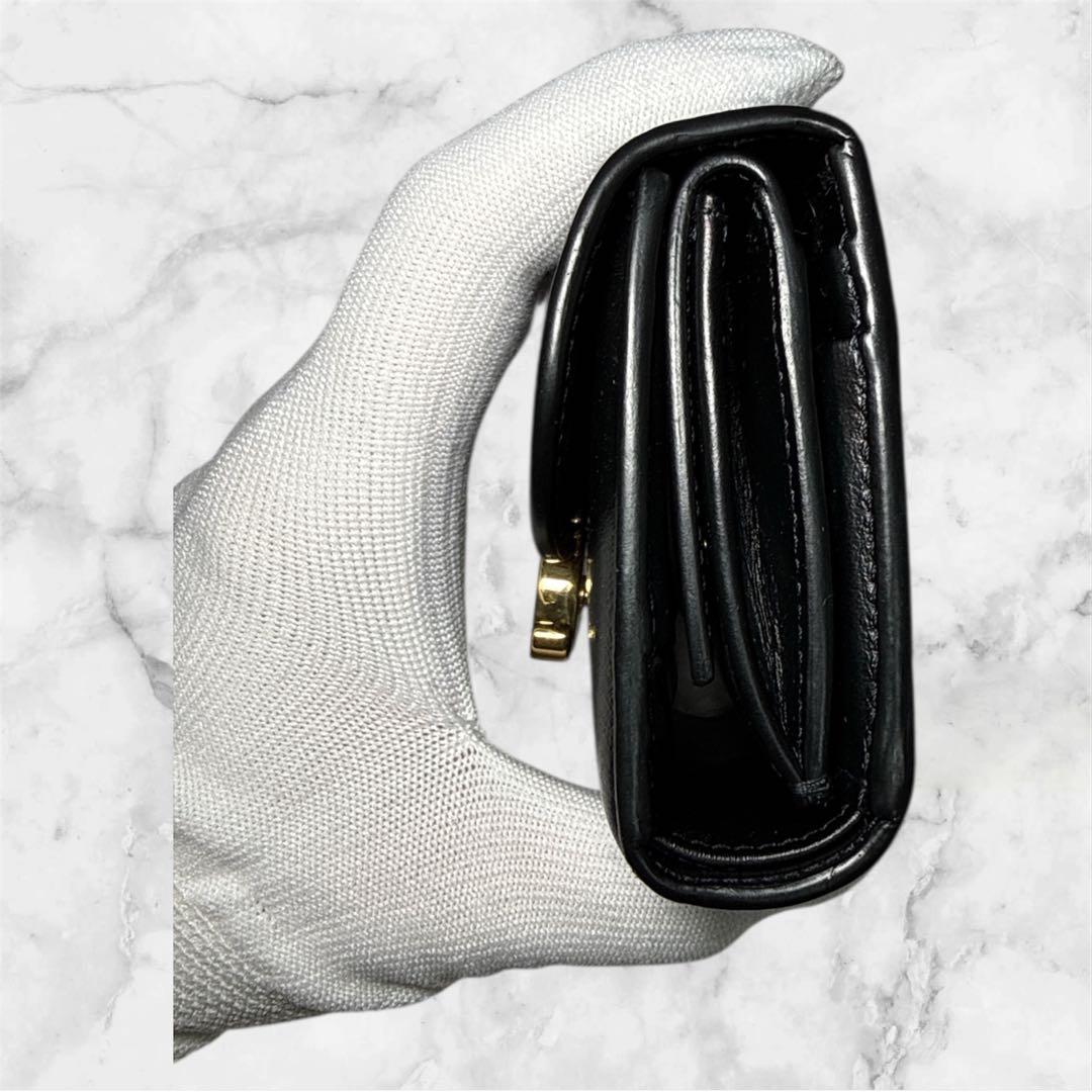 CELINE ブラックレザー 三つ折り財布 セリーヌ