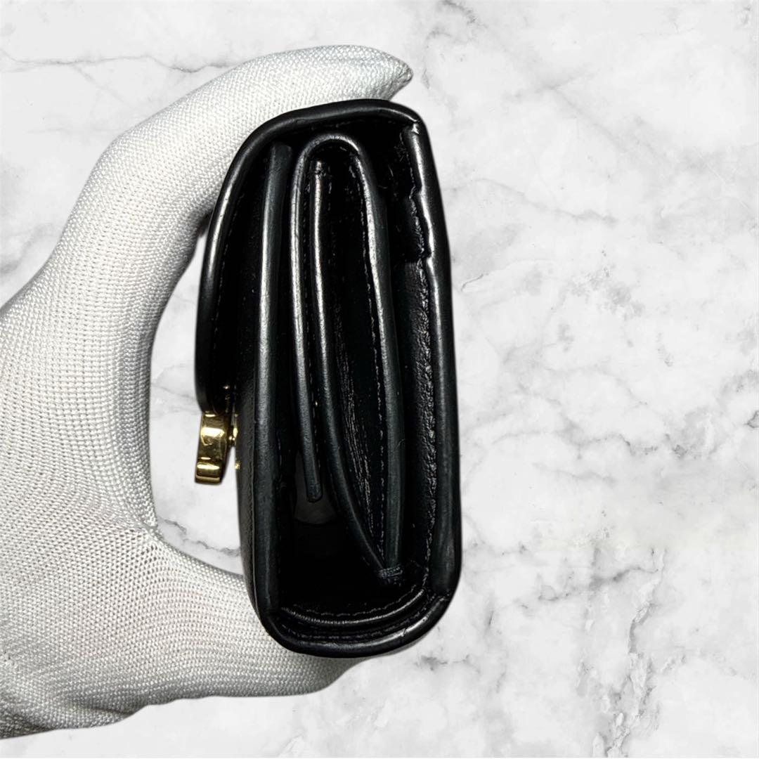CELINE ブラックレザー 三つ折り財布 セリーヌ